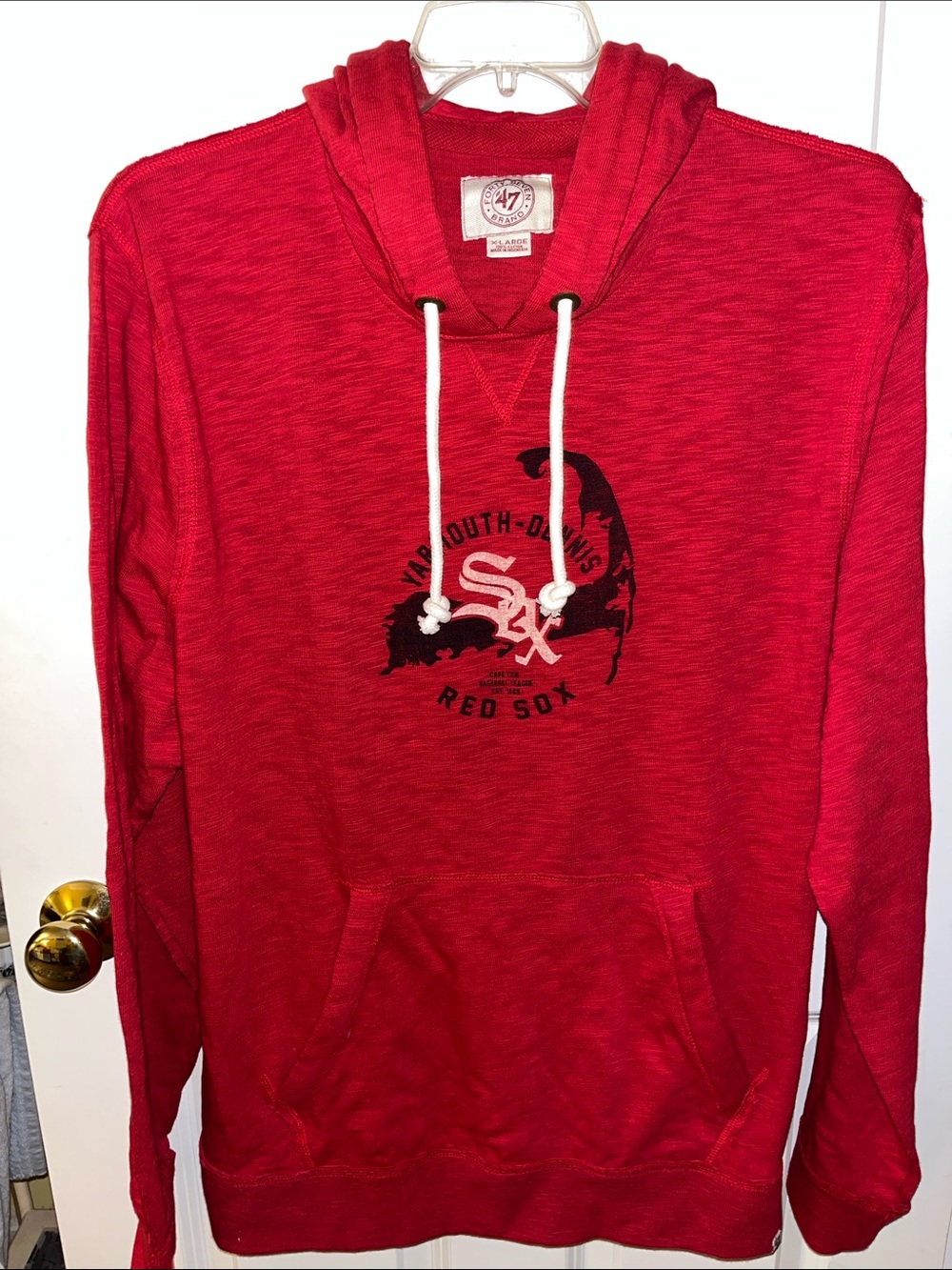 Vintage!! Pristine! 47 Brand Red Heather White Y-D Red Sox Logo Pullover Hoodie